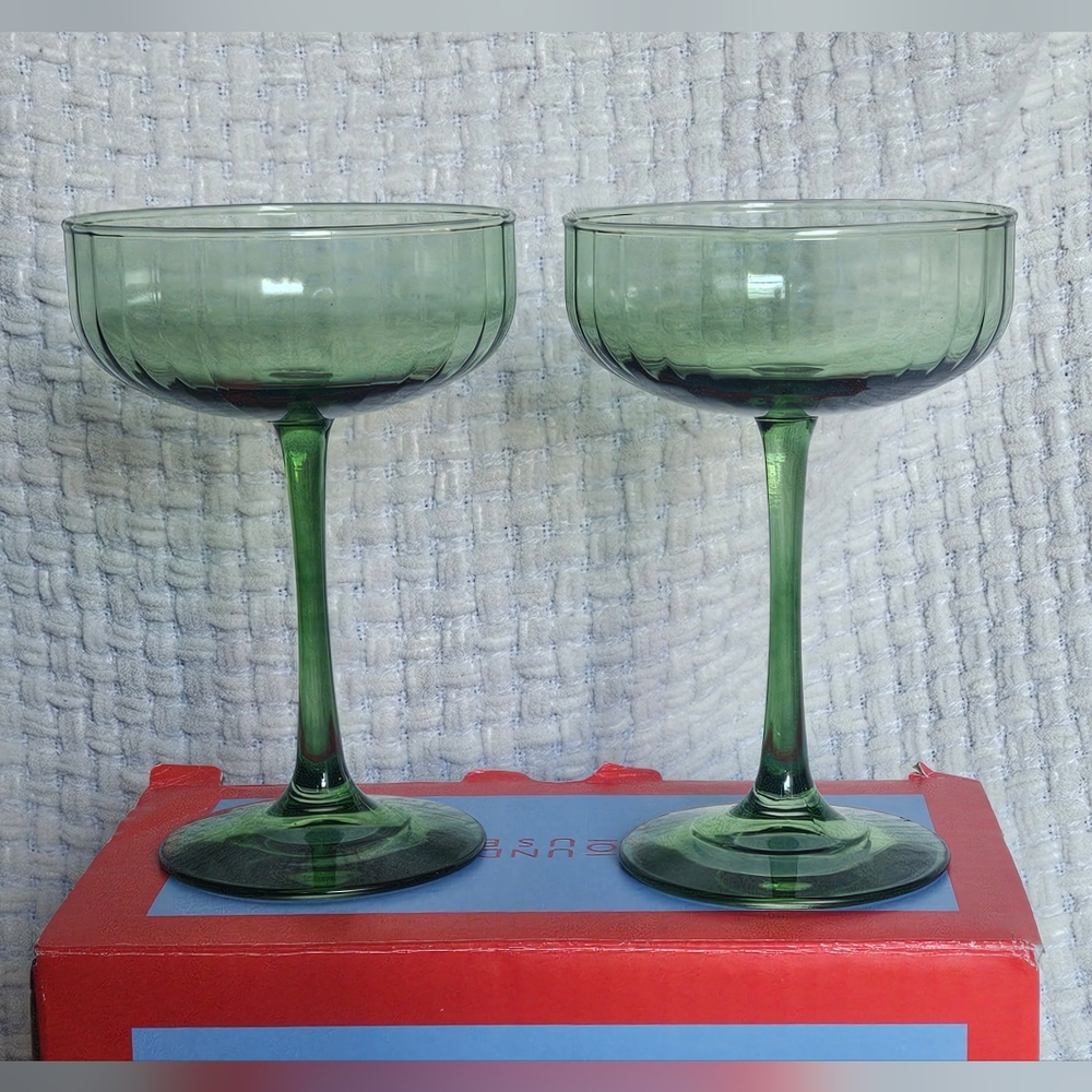 Green Glasseware - Set of 2 - New In Box